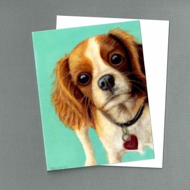 Custom Made Cavalier King Charles Spaniel Card - Roxy Heart - Dog Art Card - Spaniel - Valentine