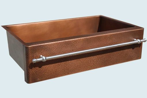 Custom Made Copper Sink With Stainless Towel Bar