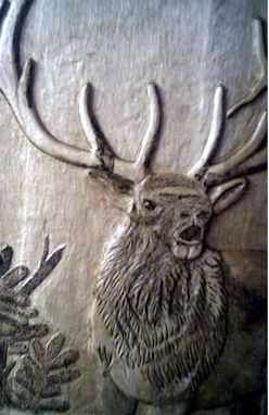 Custom Made Bull Elk Relief Carving