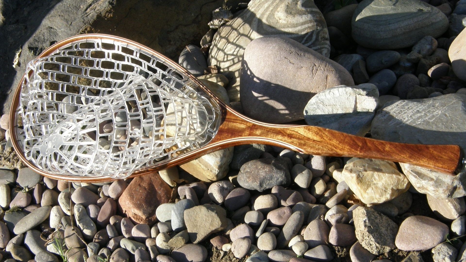Handmade Fy Fishing Landing Net Long Handle by Bitterroot Net Co