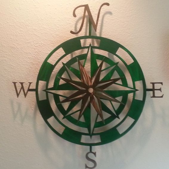 Buy a Handmade 36 Inch Metal Compass Rose Wall Art, made to order from
