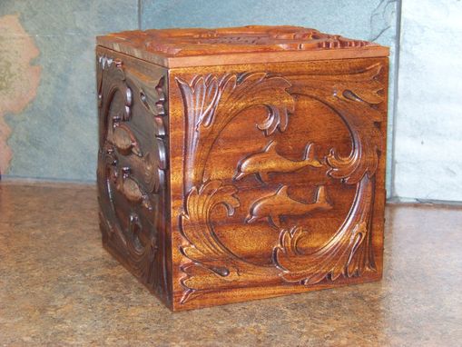 Custom Made Carved Wooden Urn