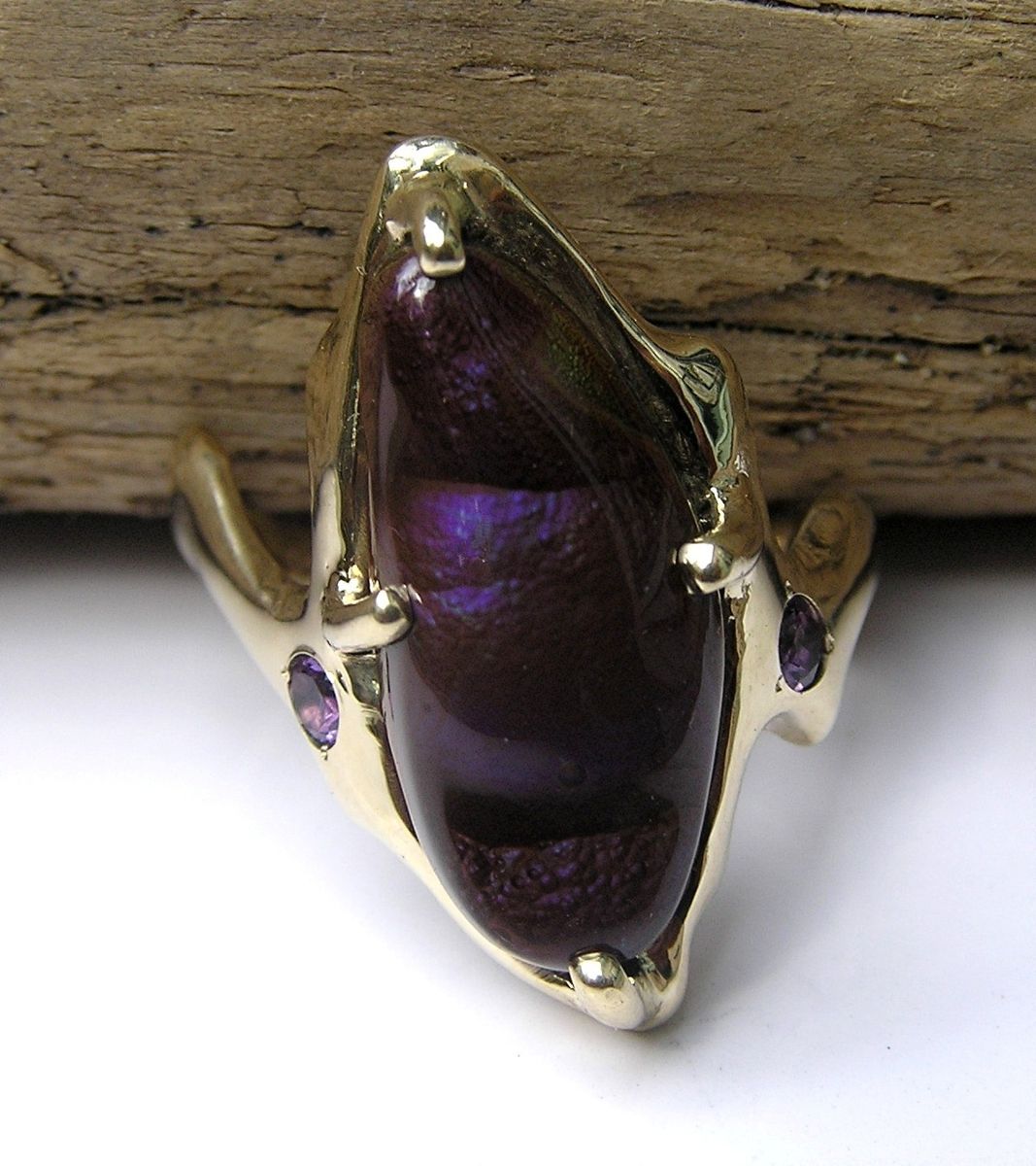 Fire agate wedding ring