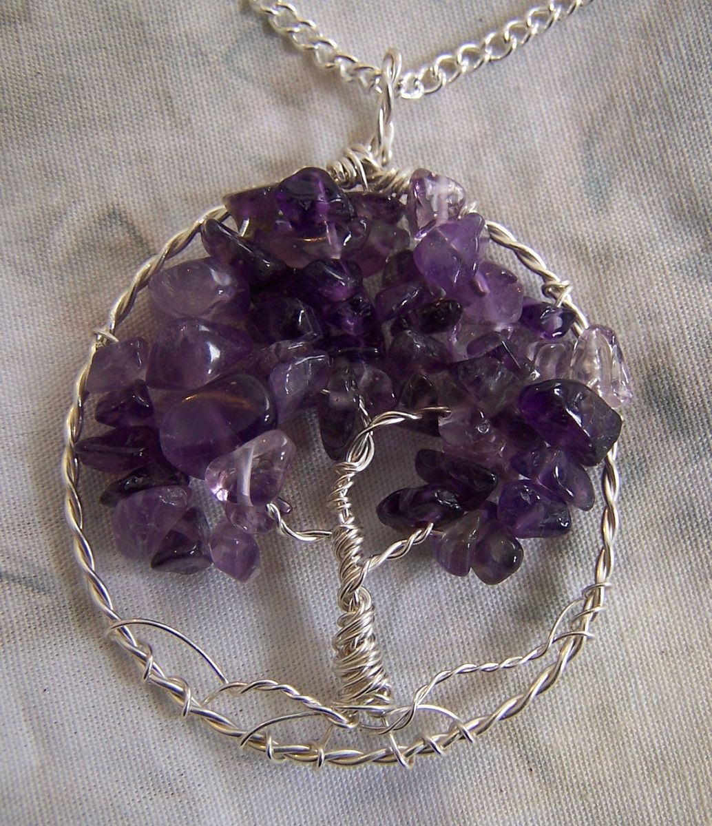 Buy A Hand Crafted Amethyst Tree Of Life Necklace Pendant With Chain ...