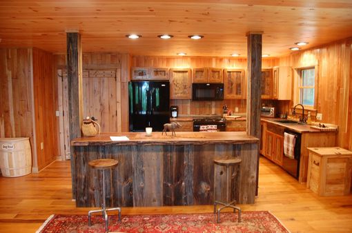 Custom Made Reclaimed Wood Rustic Kitchen Cabinets