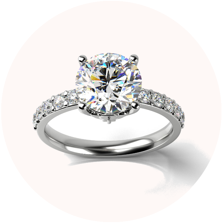 3D rendering of solitaire diamond engagement ring