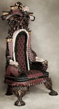 Custom Made Hand-Carved Rosewood Inlaid Chair