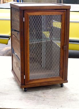 Custom Made Custom Scotch Display Cabinet In Reclaimed Pallet Wood And Walnut