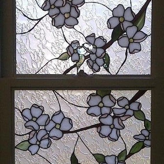 Hand Crafted Stained Glass Windows Dogwood Flower Design by Terraza Stained Glass