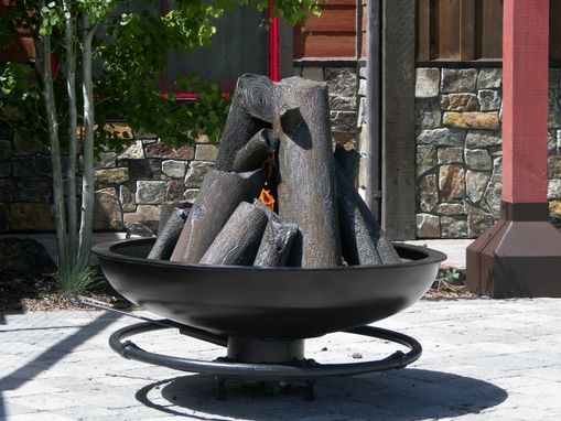 Custom Made Gas Fire Cauldron With Steel Logs
