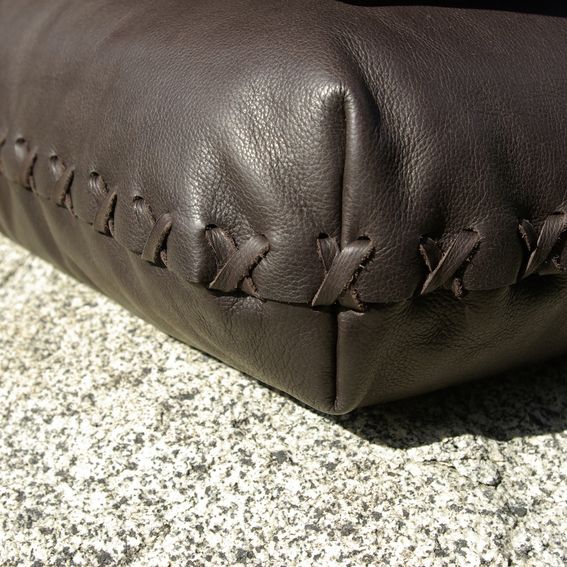 Custom HandLaced Leather Pillows by RB Woodworking