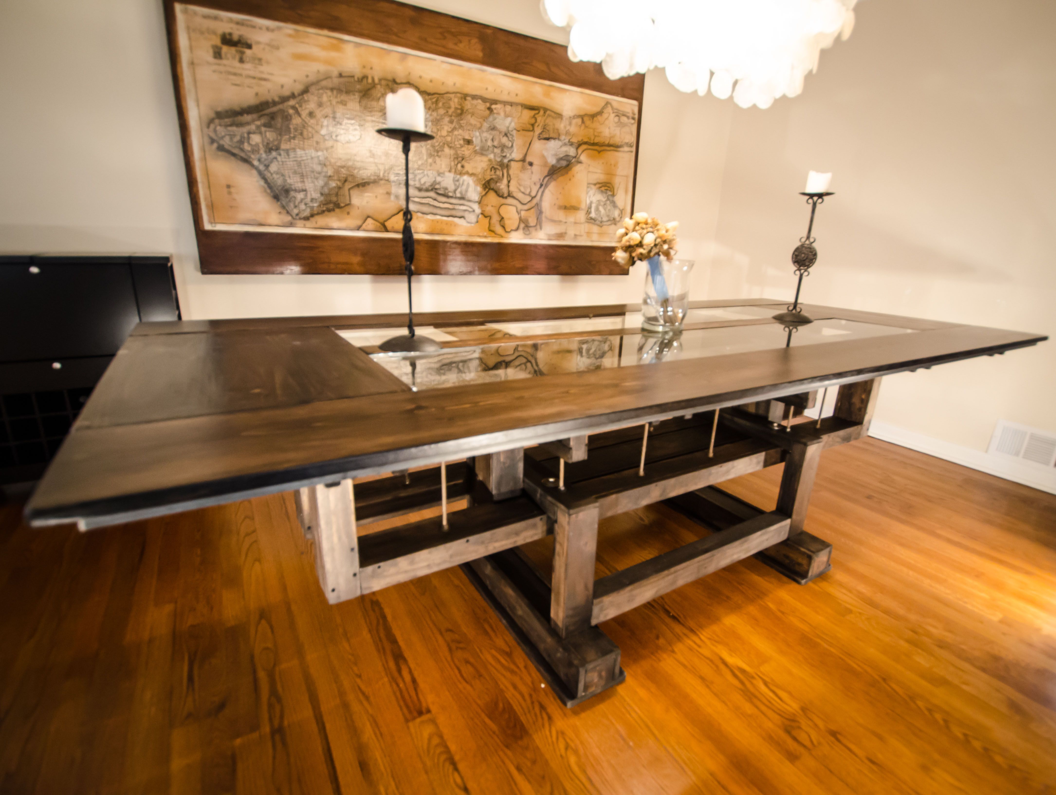 Hand Made Custom Industrial Contemporary Eclectic Dining Table by