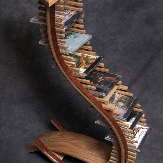 Custom Curved Cd / Dvd Holder by WS Woodmasters