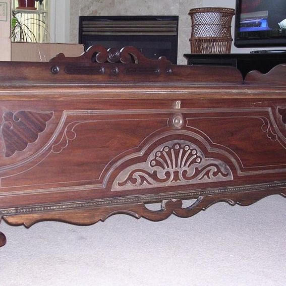 Custom Made Antique Cedar Lined Walnut Hope Chest by Bayne Junction
