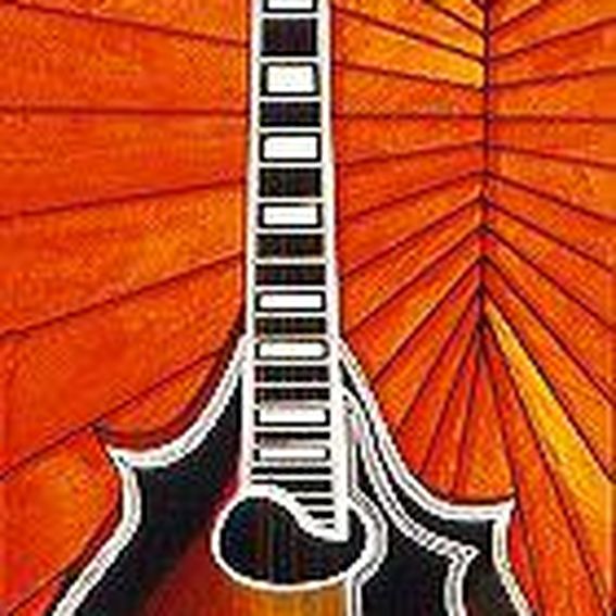 Handmade Guitar Stained Glass by Stained Arts Studio