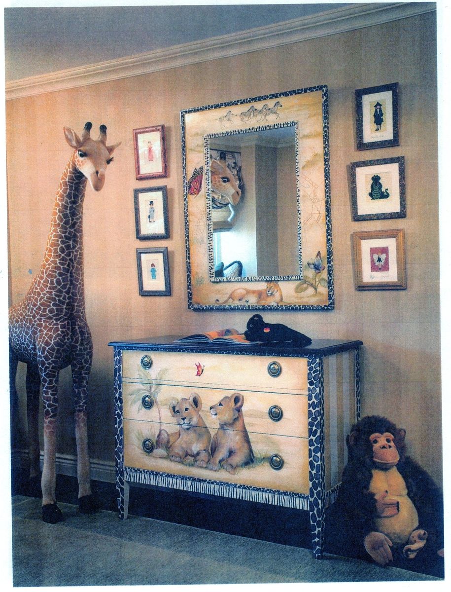 Custom Hand Painted Mural And Furniture For Safari Loving Kids by