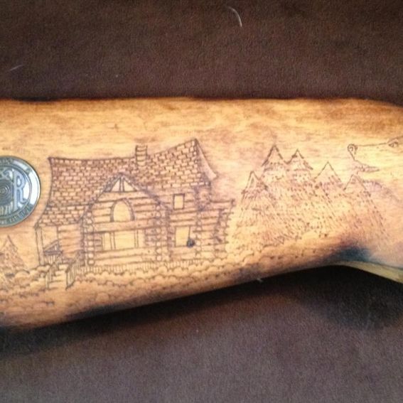 Handmade Custom Burned Gun Stock By San Diego Custom Wood Burning 