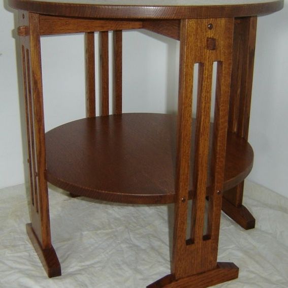 Hand Crafted New Mission Style Solid Quarter Sawn Red Oak Wood Round