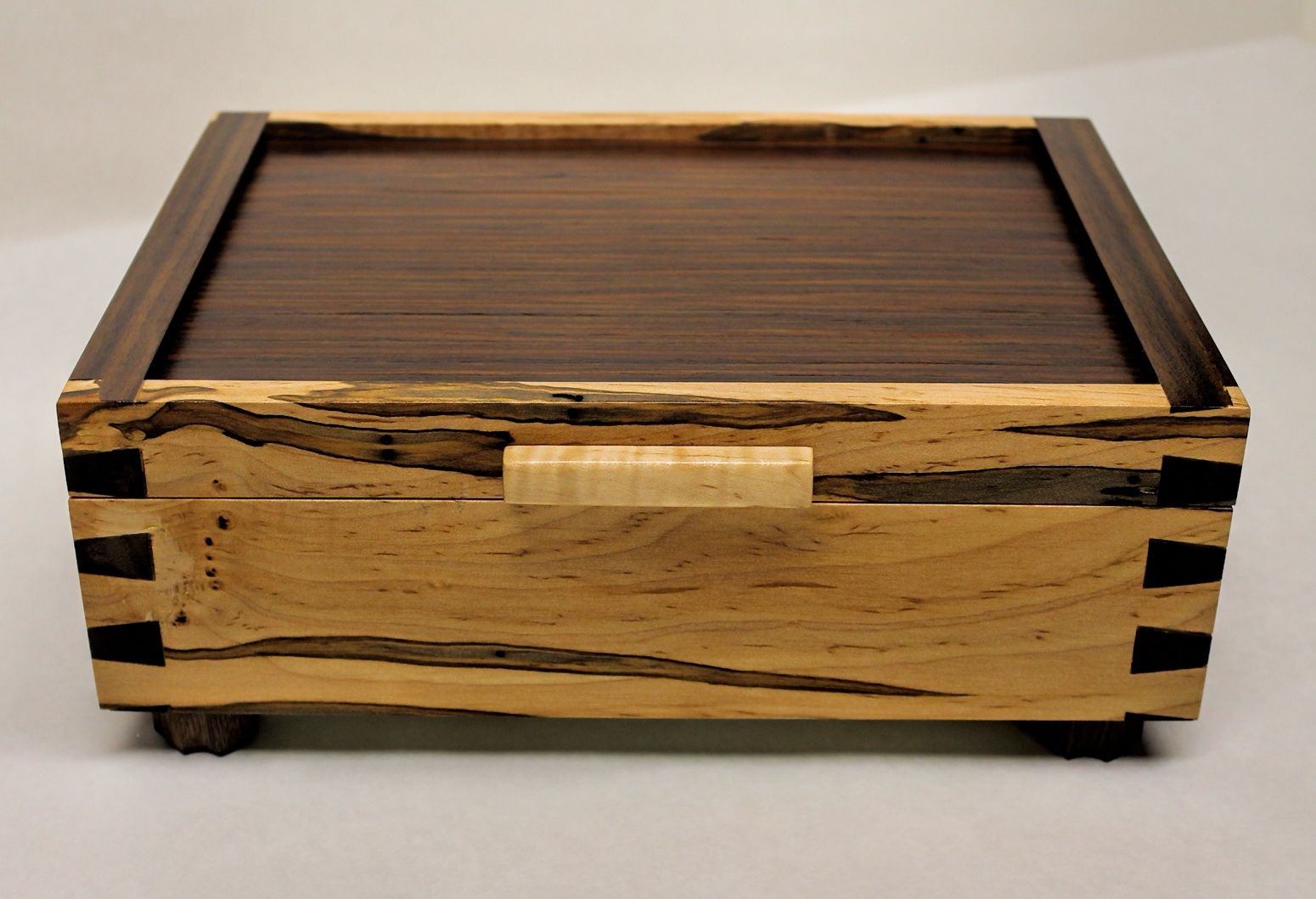 Custom Made Ambrosia Maple And Walnut Jewelry Box by Z & Z Woodcrafters
