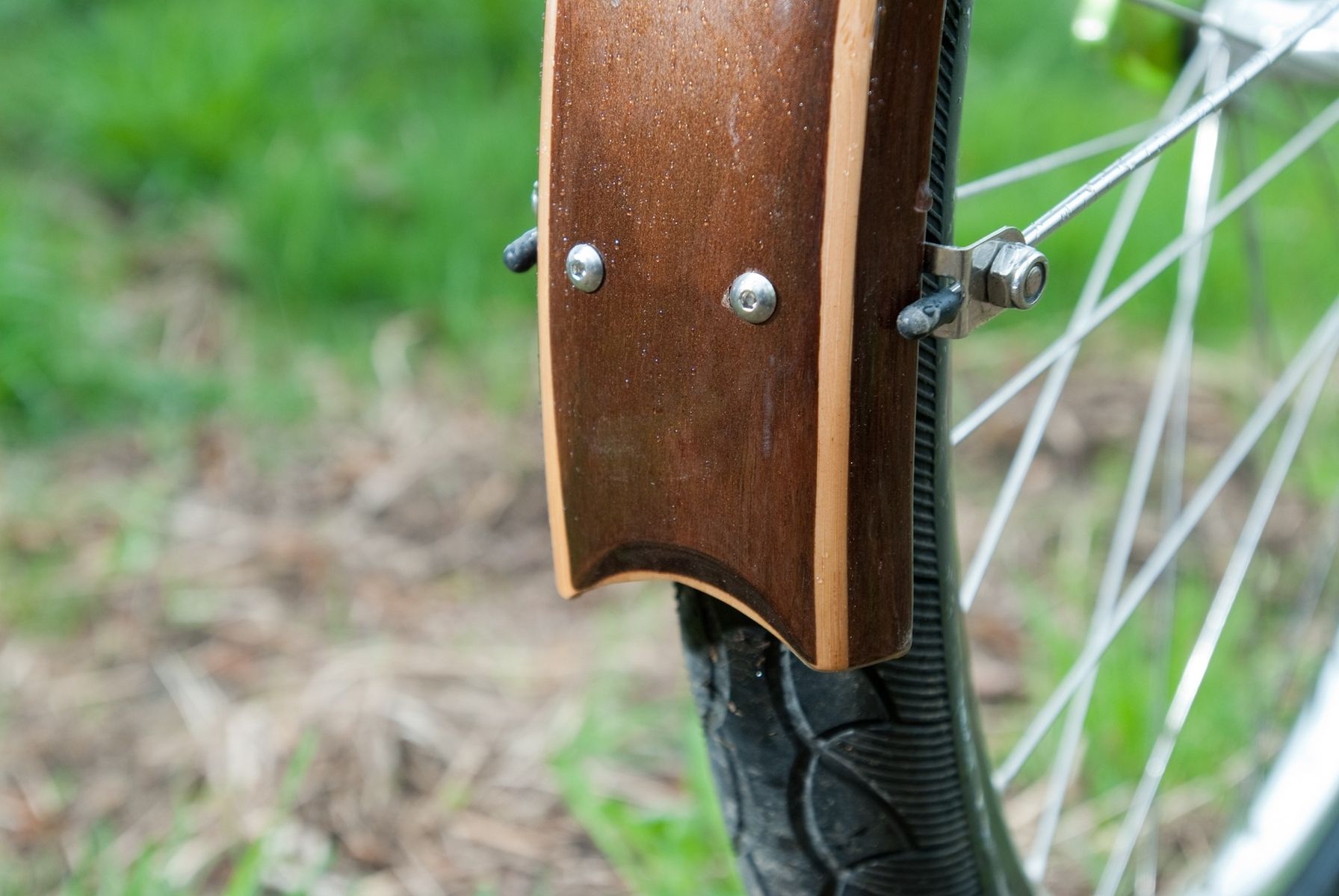 Handmade Wooden Bike Fenders On A Modern Townie Bicycle by Creative