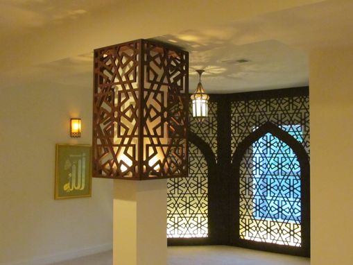 Custom Made Prayer Room Decorative Wall Panels And Lighted Pillar