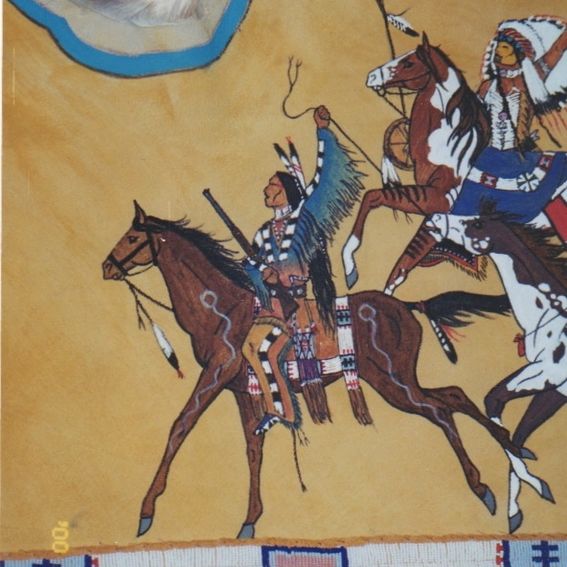 Custom Made Deer Hide Painting, Elk Hide Painting by White Star Studio