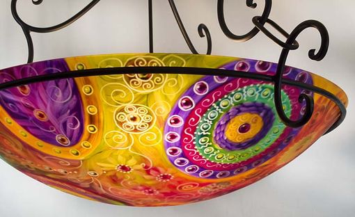 Custom Made Earth And Suns 36 Inch Hand Painted Chandelier