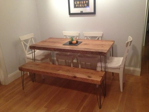 Custom Made Reclaimed Dining Table Bench Combination - Made From Salvaged Barn Wood