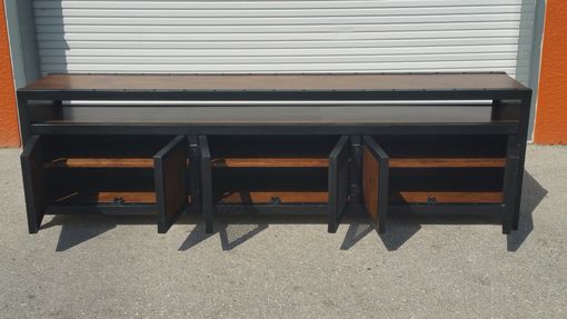 Custom Made Industrial Media Console With Component Niche #003xlb •