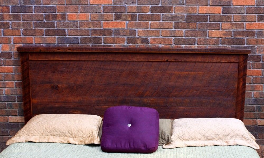 Custom Made Headboard, King Size, Barnwood, Rustic Contemporary, Dark
