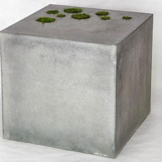 Hand Made Concrete Coffee Table With Moss Planters by Labc Design