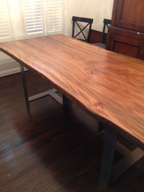 Custom Live Edge Sycamore Dining Table By North Texas Wood Works