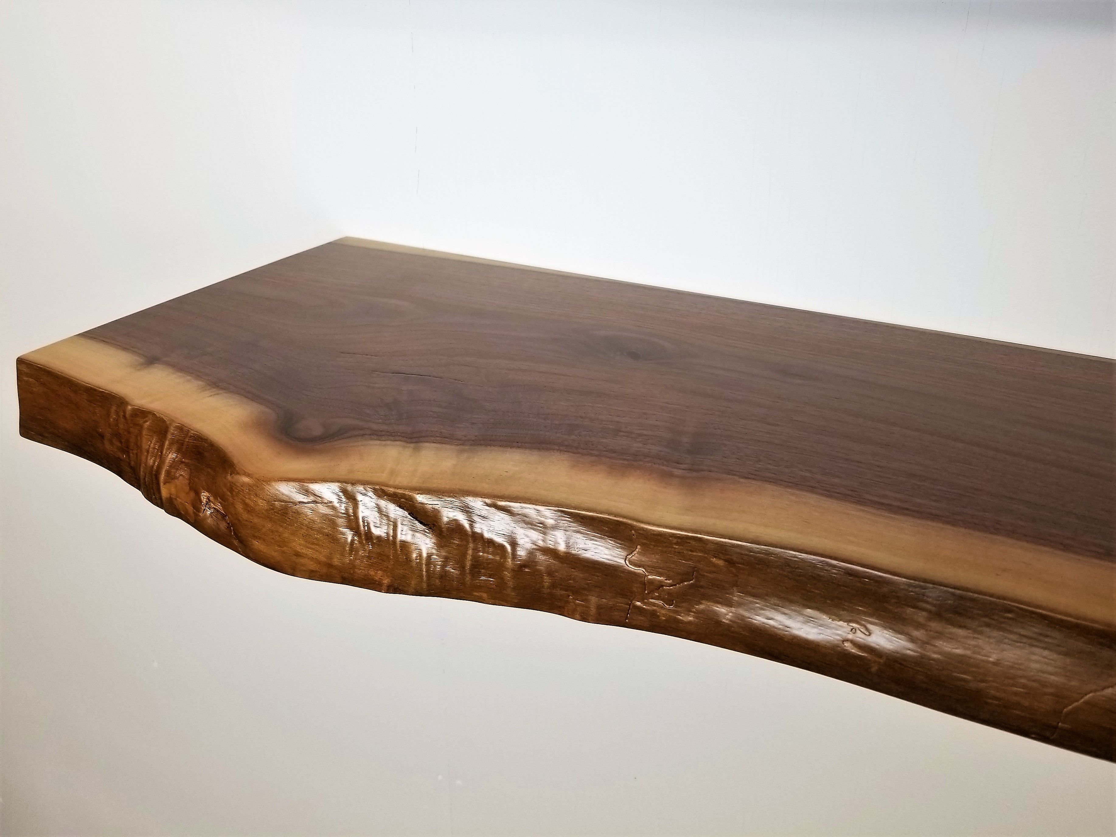 Buy Hand Crafted Black Walnut Live Edge Floating Shelves Made To Order