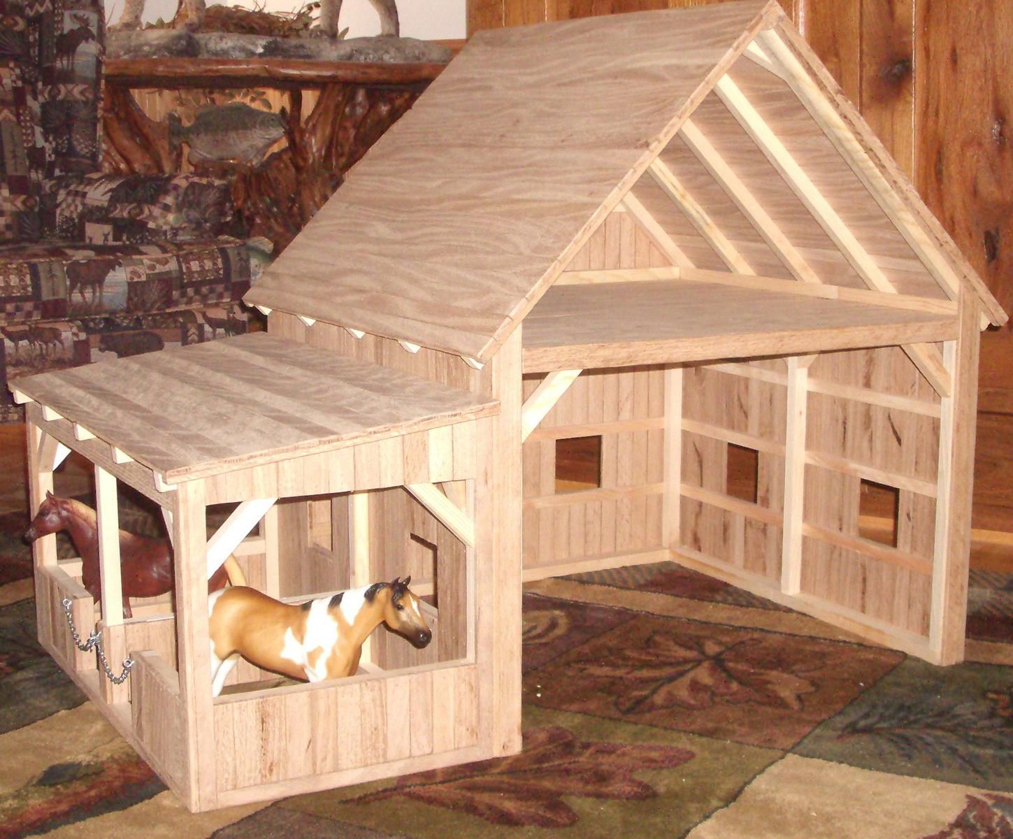 Hand Crafted Wooden Toy Barn 7 by Wild Cat Hollow Creations 