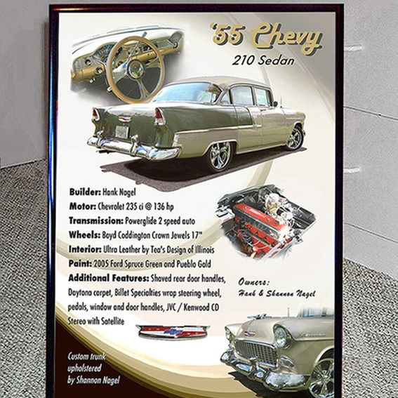 Custom Car Show Board Display Automotive Art Signage by Corporate