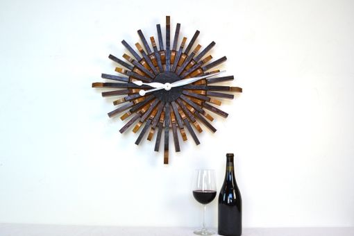 Custom Made Wine Barrel Clock - Radiant - Made From Retired California Wine Barrels