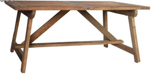 Custom Made Old Wood Sawhorse Dining Table