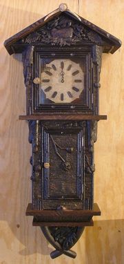 Custom Made Adirondack Rustic Carved Wall Clock