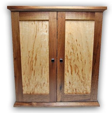 Custom Made Jewelry Chest/Armoire - Walnut And Figured Maple