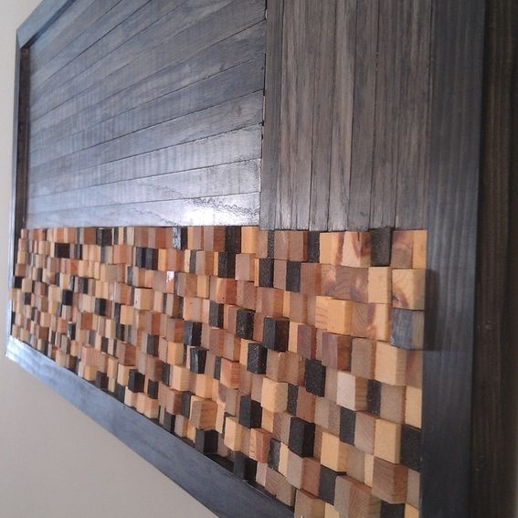 Handmade Wood Mosaic Wall Art by Built Concrete