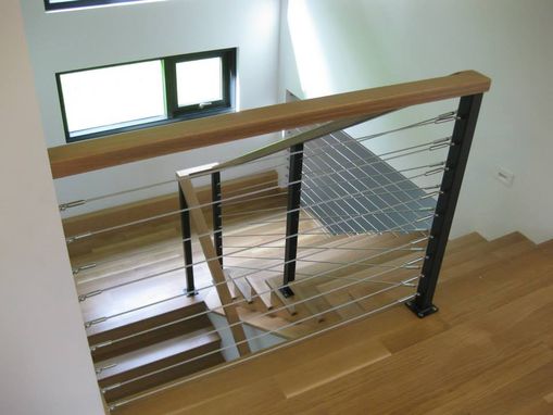 Custom Made Stainless Cable & Oak Railing