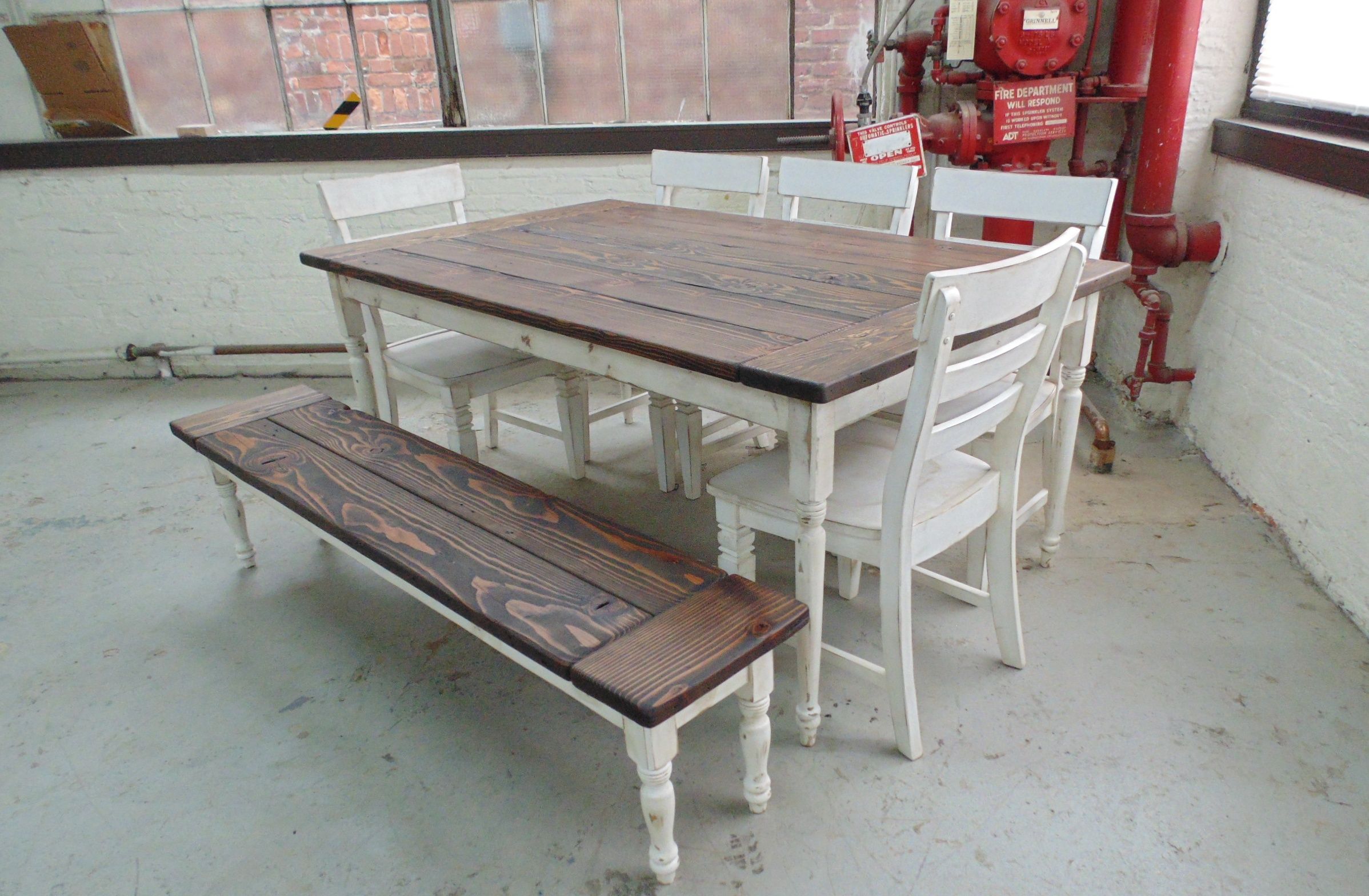 Hand Crafted Reclaimed Wood Farmhouse Table With Beautiful ...