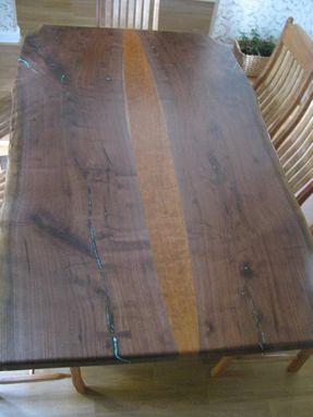 Custom Made Natural Live Edge Walnut Slab Table