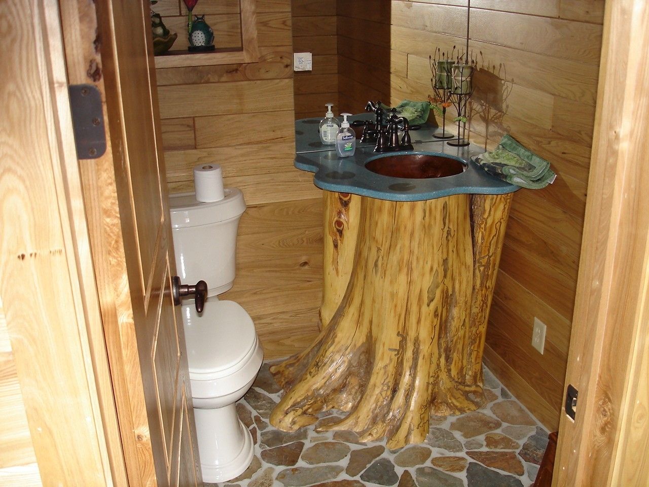 Hand Crafted Cedar Stump Vanity by I Saw It In Minnesota