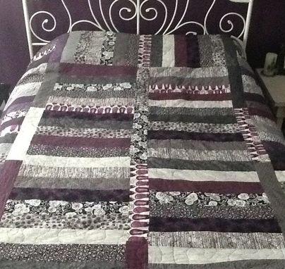 Custom Made Simple And Elegant Strip Quilt Done In Custom Colors