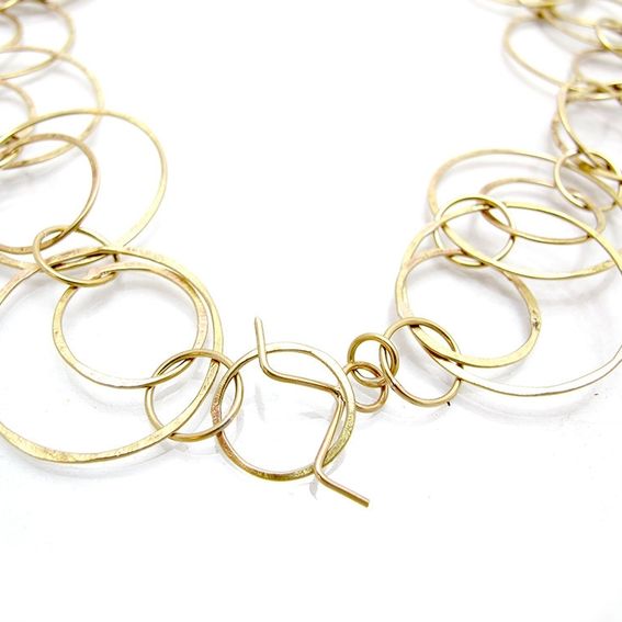 Custom Gold Loop Necklace Brass Chain Necklace Faux Gold Long Gold