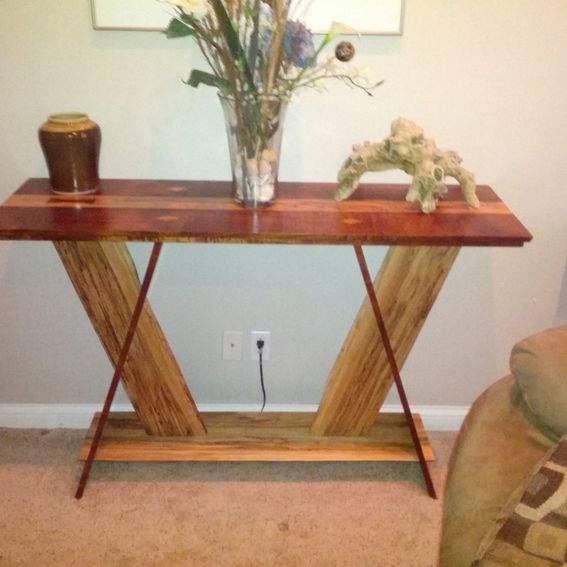 Hand Crafted X Frame Hall Table by Creative Woodworking, Inc