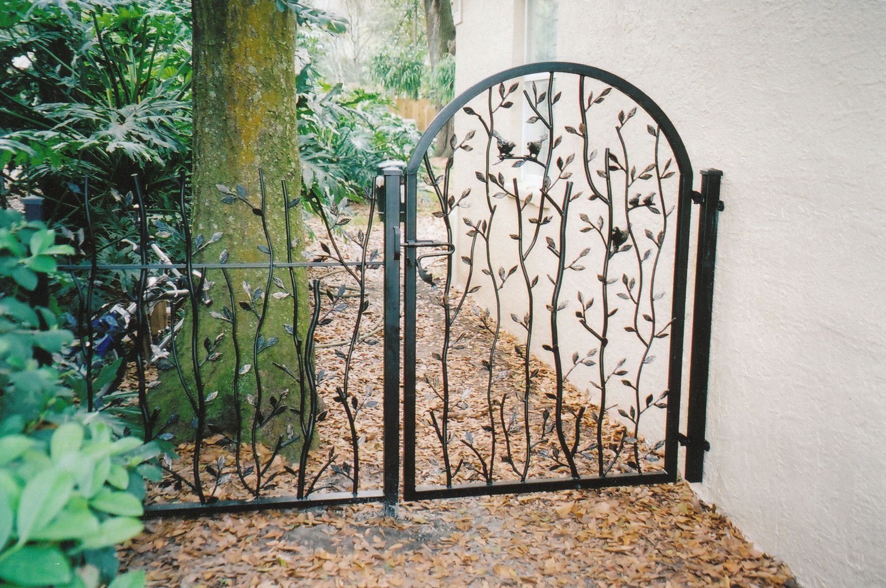 Custom Made Branches And Birds Garden Gate By Metals And Nature