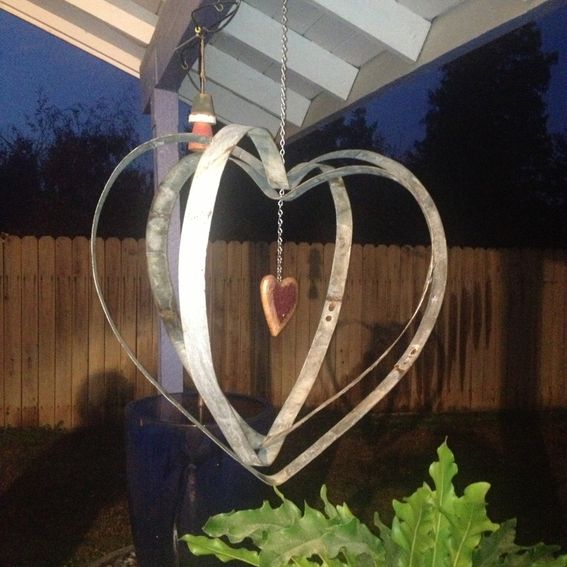 Custom Made Wine Barrel Band Heart Spinner by Wyld at Heart Customs