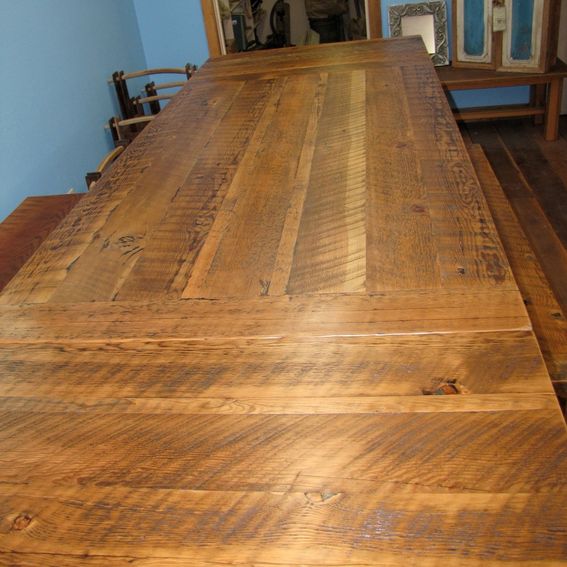 Custom Removable Leaves Fir Table by Heritage Salvage